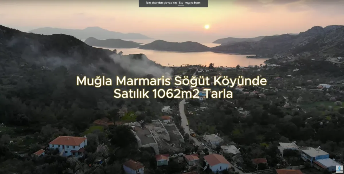 Muğla Marmaris Söğüt Köyünde 1062 m2 Satılık Tarla