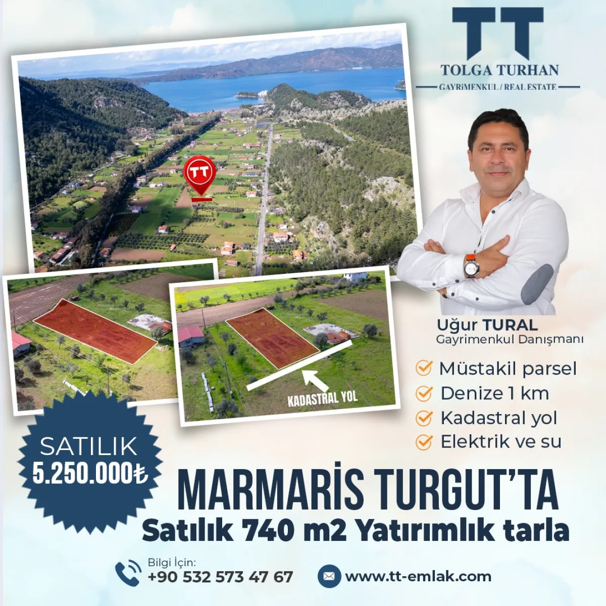 MARMARİS TURGUT KÖY DE YATIRIMLIK TARLA