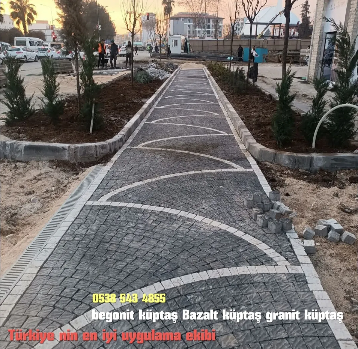 Taş bahçe yolu yapımı Erni granit küp taş begonit küp taş bursa - Büyük 4